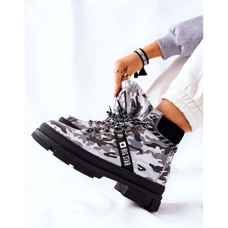 Stivali in pelle Trappers Big Star II274368 Moro Black bianco 2