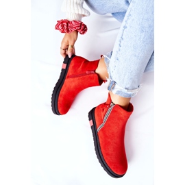 PS1 Stivaletti in pelle scamosciata Stivali Jodhpur sulla piattaforma rossa Nessa rosso 1