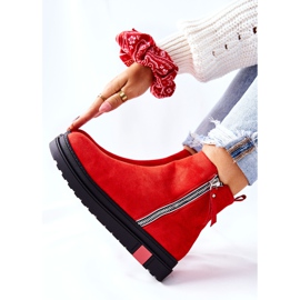 PS1 Stivaletti in pelle scamosciata Stivali Jodhpur sulla piattaforma rossa Nessa rosso 2