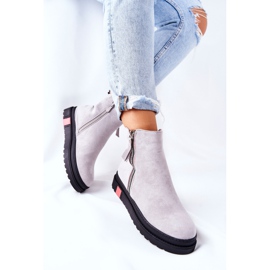 PS1 Stivaletti in pelle scamosciata Stivali Jodhpur sulla piattaforma Grey Nessa grigio 1