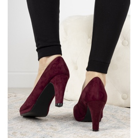 Décolleté bordeaux su pilastro in ecopelle Sara rosso multicolore 1