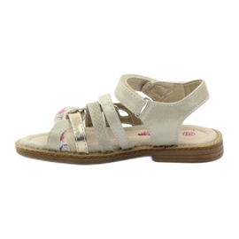 American Club American Sandals Girls per velcro 15079 beige/oro 2