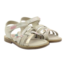American Club American Sandals Girls per velcro 15079 beige/oro 4