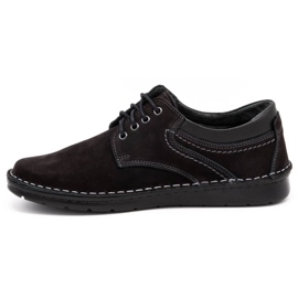 Olivier Scarpe casual da uomo in pelle 7095 nabuk nero 1