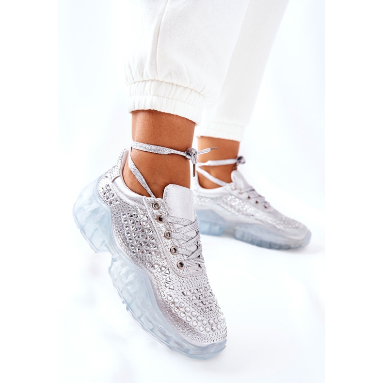 Scarpe Sportive Con Cubic Zirconia Lu Boo Argento 2