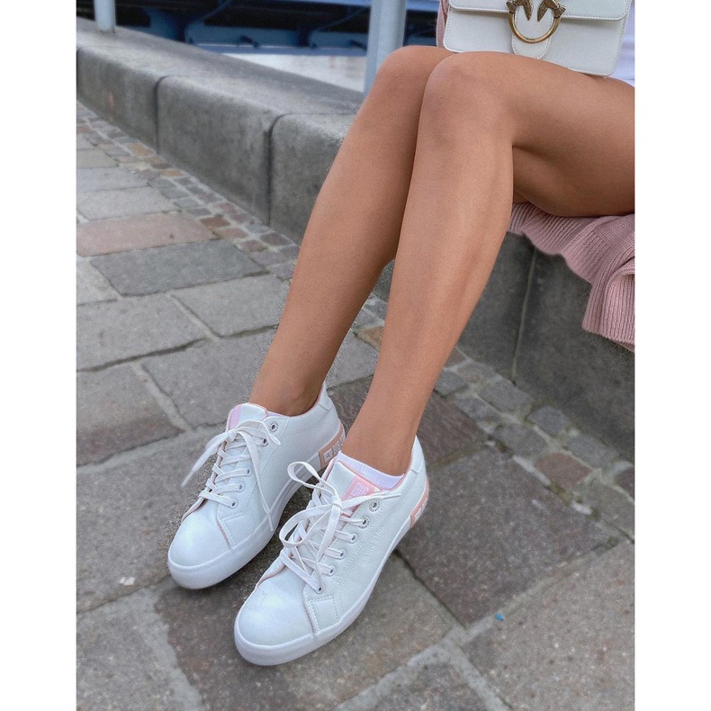 Sneakers da donna in pelle Big Star II274033 Bianco-Rosa 1
