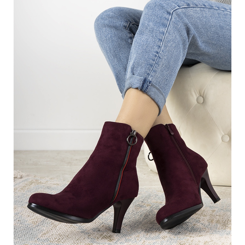Stivali bordeaux con cerniera decorativa Yoana chiaretto 1