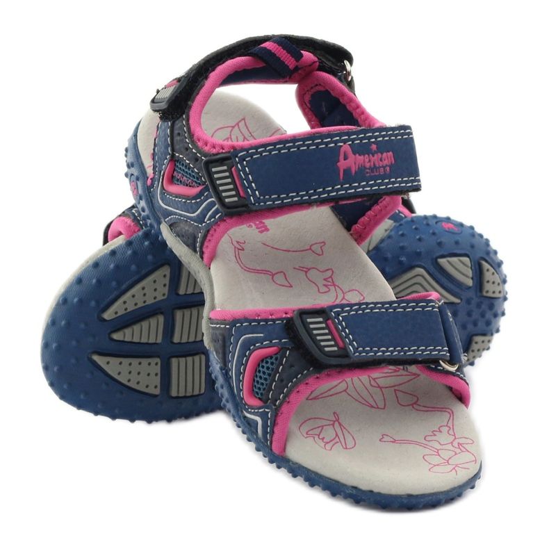 American Club Sandali sportivi da bambina americani 1617 multicolore rosa 3