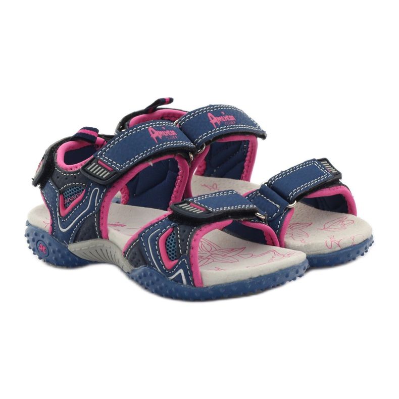 American Club Sandali sportivi da bambina americani 1617 multicolore rosa 4
