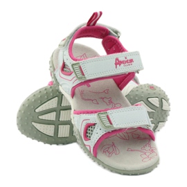 American Club Sandali sportivi da bambina americani 1617 bianco rosa 3