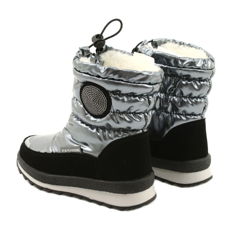 Evento Stivali da neve Stivali al ginocchio per bambini Miss❤E 21DZ23-4324 Grigio nero argento 6