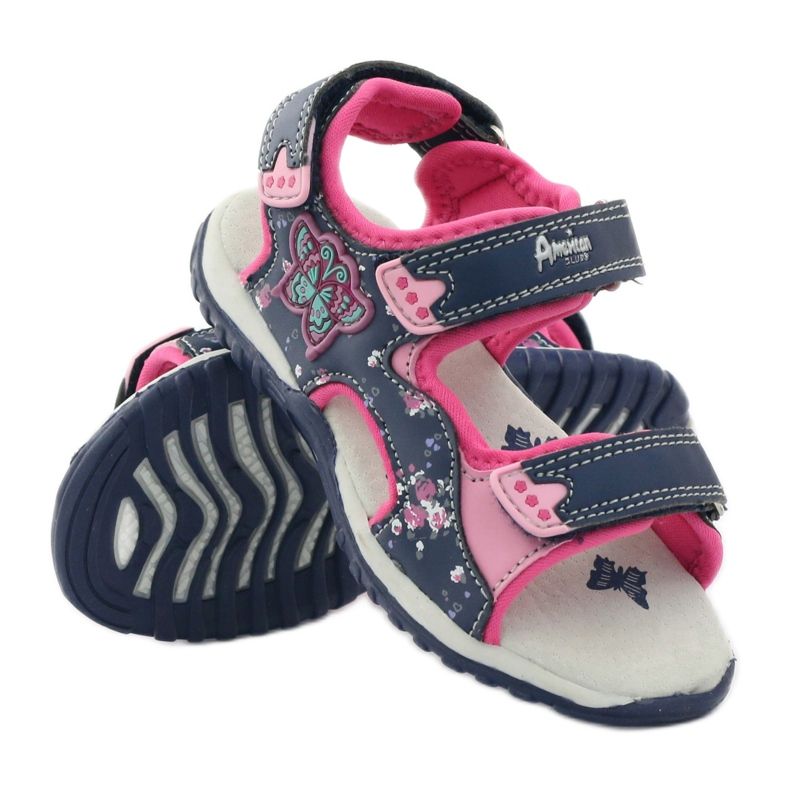 American Club Sandali sportivi Granat American 6353 blu navy blu rosa 3