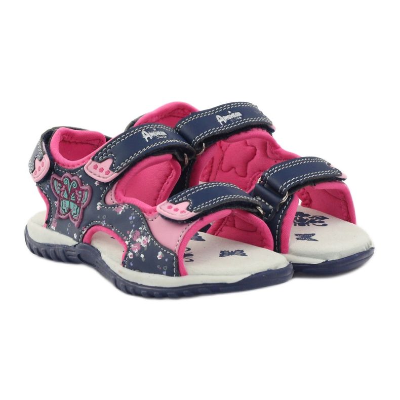 American Club Sandali sportivi Granat American 6353 blu navy blu rosa 4