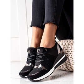 Sneakers nere con zeppa VINCEZA nero 1