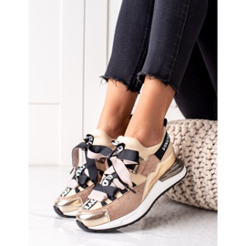 Sneakers allacciate con nastro VINCEZA marrone 2