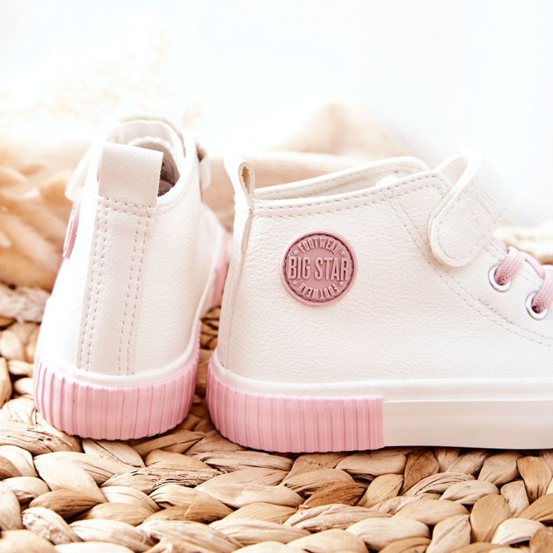 Sneakers Alte Per Bambini Con Velcro Big Star II374014 Bianco bianca rosa 1