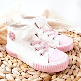 Sneakers Alte Per Bambini Con Velcro Big Star II374014 Bianco bianca rosa 2