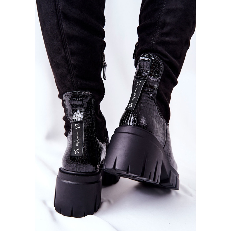 Stivali in pelle Maciejka Krokodyl Nero 05260-01 1