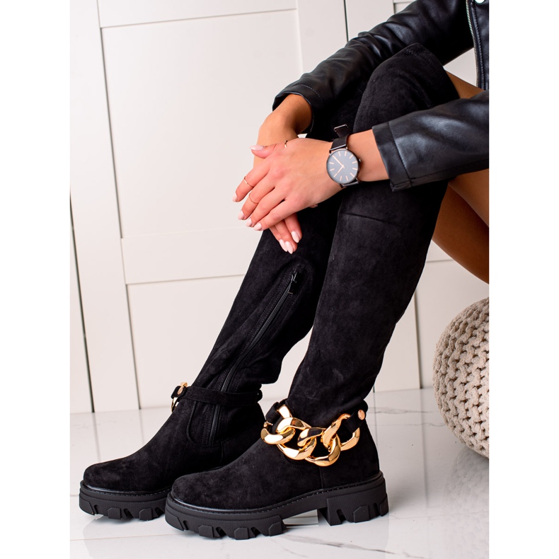 Seastar Stivali alti in camoscio con ornamento nero 1