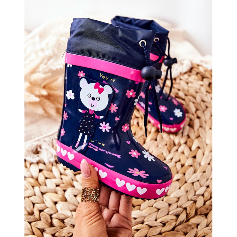 Galosce di gomma per bambini Blu Navy Zinstina's Bear 1