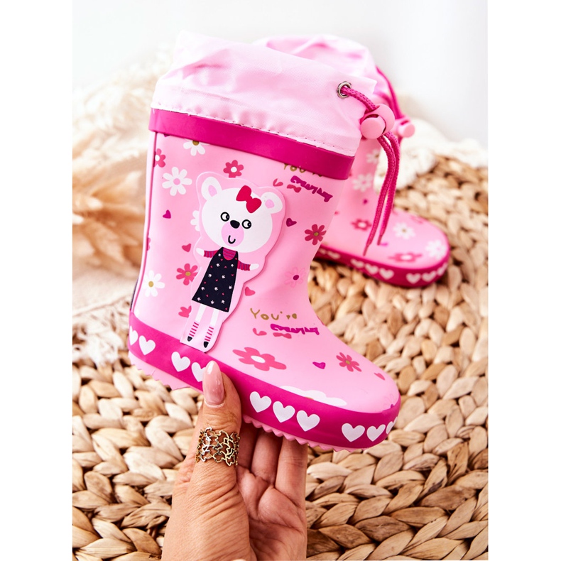 Galosce di gomma rosa per bambini Orsetto di Zinstina 1