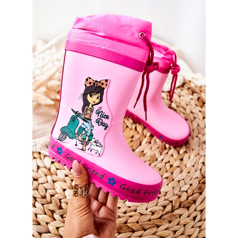 Stivali da pioggia in gomma per bambini Pink Heilee Girl rosa 1