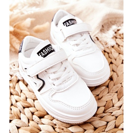 Scarpe Sportive Bambino Con Velcro Nere E Bianche Santi bianco nero 2