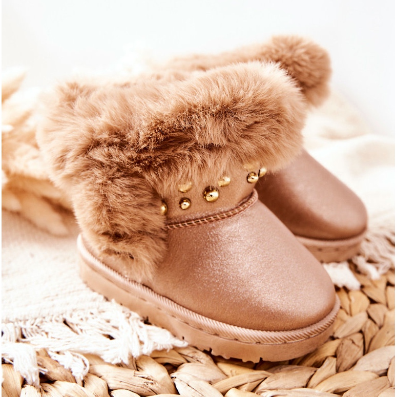 FR1 Stivali Da Neve Per Bambini Con Pelliccia Pink Gold Bonni rosa d'oro 2