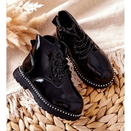 PA1 Stivali da bambino in pelle laccati neri Maris nero nero 1