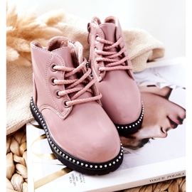 PA1 Stivali da bambino in pelle laccati rosa Maris 1
