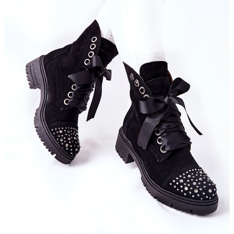 Lewski Shoes Stivali Scamosciati Workery Lewski Scarpe Legate 3069 Nere nero 2