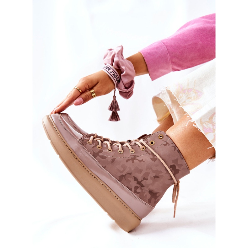 Lewski Shoes Scarpe Sportive in Pelle Lewski 3034 Beige Camo 2