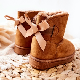 FR1 Stivali da neve caldi per bambini Kaki Funky marrone cachi 2