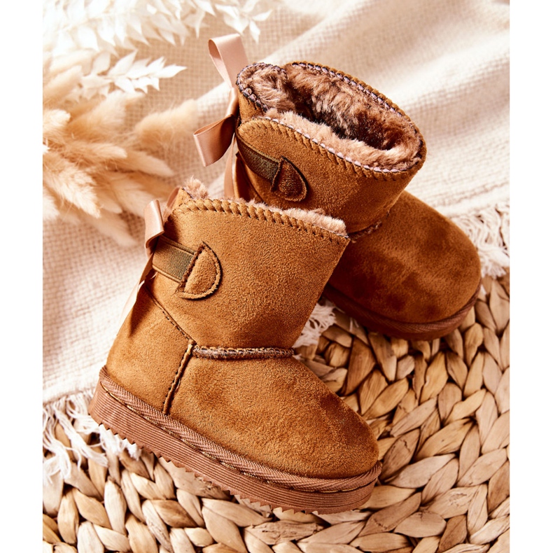 FR1 Stivali da neve caldi per bambini Kaki Funky marrone cachi 1