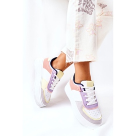 Scarpe Sportive Sneakers Sulla Piattaforma Bianca e Gialla Freedom bianco multicolore 2
