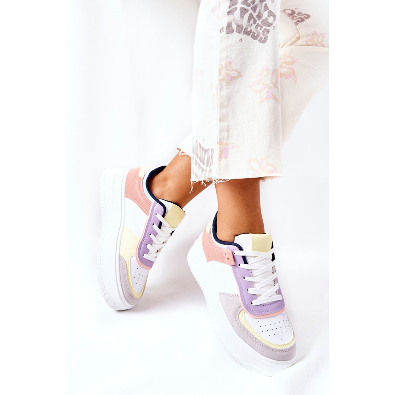 Scarpe Sportive Sneakers Sulla Piattaforma Bianca e Gialla Freedom multicolore 2