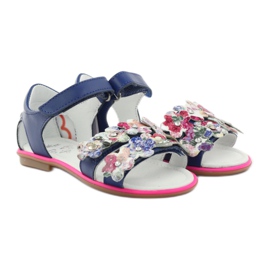 Sandali gladiatore Bartek 19168 blu navy multicolore rosa multicolore 4