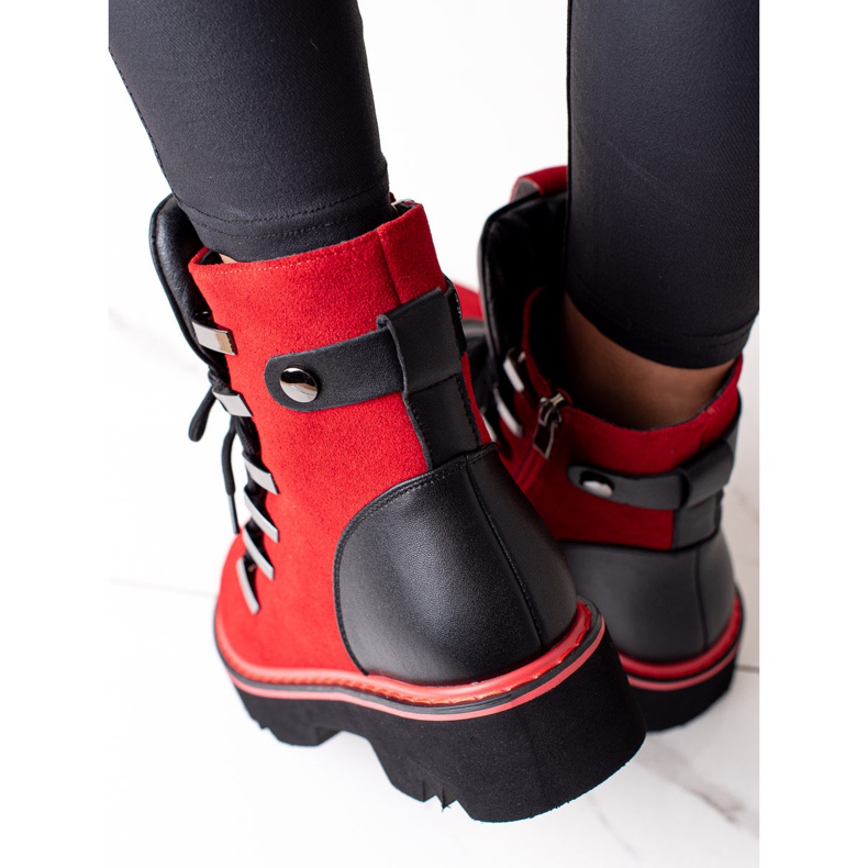 Stivaletti in pelle Artiker rossi rosso 2