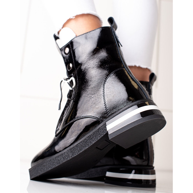 Stivali ARTIKER in pelle alla moda nero 2