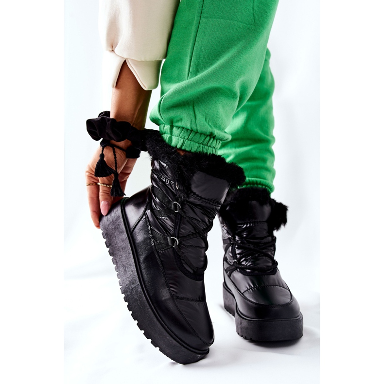 S.Barski Stivali da neve caldi neri da donna Black Gordian nero 1