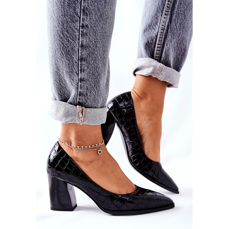S.Barski Décolleté in pelle da donna Chay Black neri nero 2