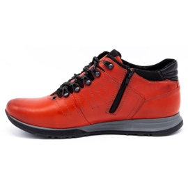 Olivier Scarpe da uomo stivaletti in pelle 920MP rosso 1