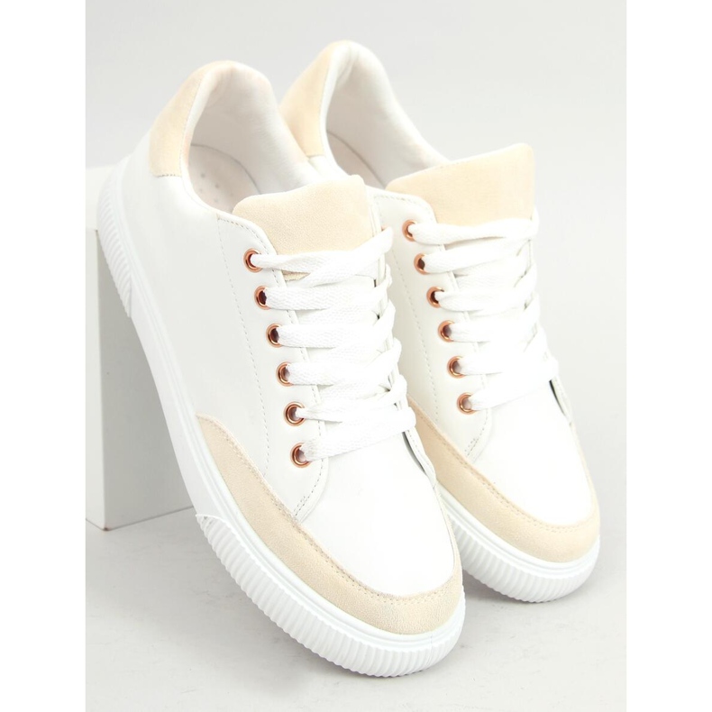 Sneakers da donna bianche 6110 Giallo bianco 1