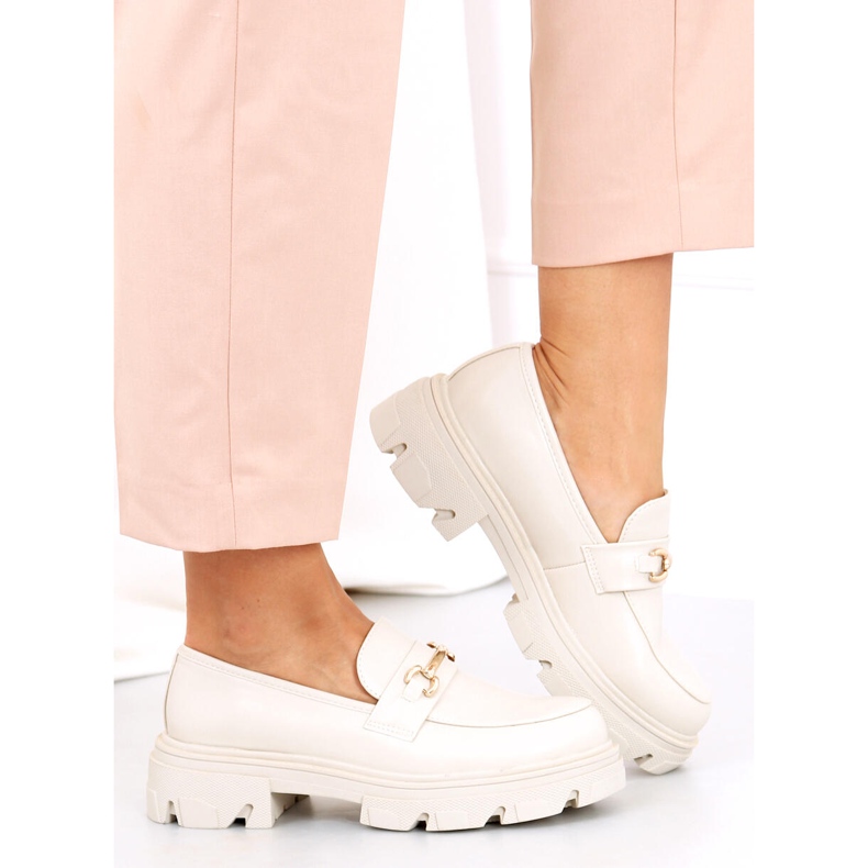 Mocassini con suola spessa YY11 Beige 2