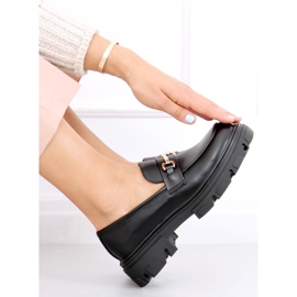 Nero YY11 Mocassini neri con suola spessa 2