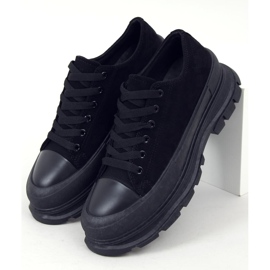 Lily Black sneakers con suola alta nero 1