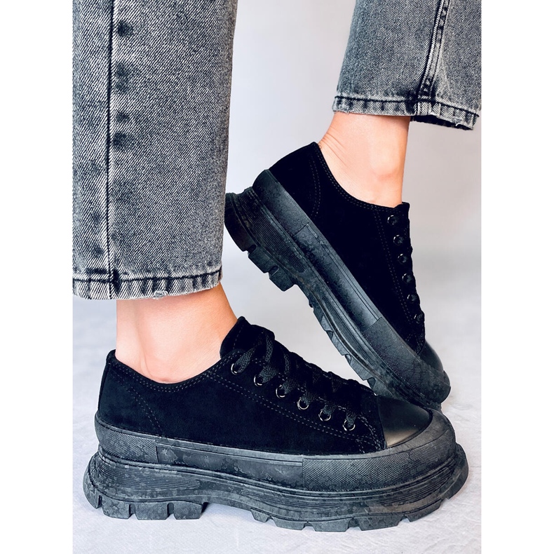 Lily Black sneakers con suola alta nero 2