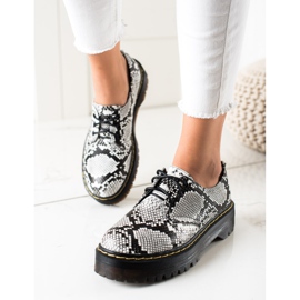 Sweet Shoes Scarpe sulla piattaforma con stampa serpente bianco nero 1