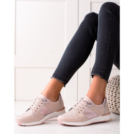 VINCEZA Sneakers In Pelle Cipria rosa 1
