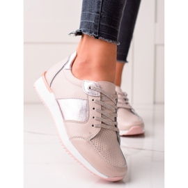 VINCEZA Sneakers In Pelle Cipria rosa 2